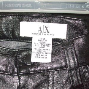 Armani Faux Leather Tuxedo Trousers